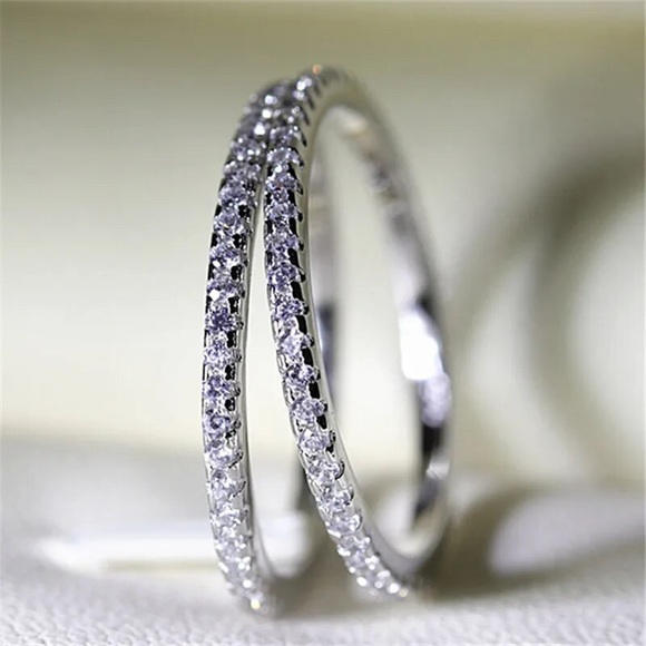 Classic Silver Stackable Eternity Ring - Picture 5 of 7